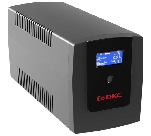 Линейно-интерактивный ИБП ДКС серии Info LCD, 1200 ВА/720 Вт, 1/1, 4xIEC C13, USB + RJ45, LCD, 2x7Aч