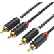 Кабель Vention аудио 2RCA M/2RCA M - 2м Чёрный