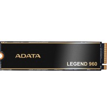 Твердотельный накопитель/ ADATA SSD LEGEND 960, 1000GB, M.2(22x80mm), NVMe 1.4, PCIe 4.0 x4, 3D NAND, R/W 7400/6000MB/s, IOPs 730 000/610 000, DRAM buffer 1000MB,  TBW 780, DWPD 0.43, with Heat Spreader (5 лет)