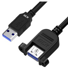 GCR Удлинитель 3.0m USB 3.0, AM/AF крепление под винт, черный, GCR-54570