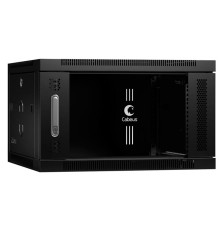  Cabeus SH-05F-6U60/35-BK Шкаф телекоммуникационный настенный 19" 6U 600x350x368mm (ШхГхВ) дверь стекло, цвет черный (RAL 9004)