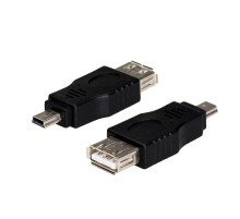 GCR Переходник USB 2.0 miniUSB / AF открытый коннектор, штекер - гнездо, GCR-55252
