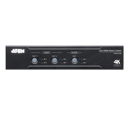 Матричный коммутатор с извлекателем звука ATEN 2 x 2 True 4K HDMI Matrix Switch with Audio De-Embedder