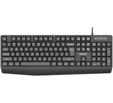 Аксессуары Philips Проводная Клавиатура SPK6237, USB 2.0 104 клав,  высокие кн., русская заводская раскладка, чёрный