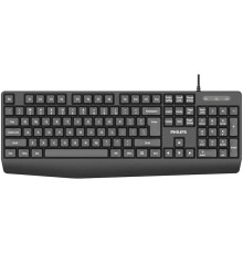 Аксессуары Philips Проводная Клавиатура SPK6237, USB 2.0 104 клав,  высокие кн., русская заводская раскладка, чёрный