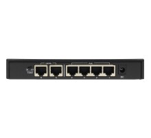 Коммутатор/ Unmanaged Switch 6x100Base-TX (4x100Base-TX PoE), PoE Budget 60W, Long-range PoE up to 250m, metal case