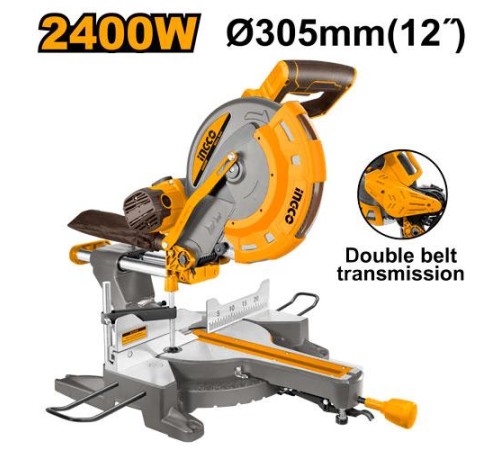 Торцовочная пила с протяжкой 305 мм 2,4 кВт INGCO BM2S24007 INDUSTRIAL Торцовочная пила с протяжкой 305 мм 2,4 кВт INGCO BM2S24007 INDUSTRIAL
