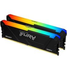 Память оперативная/ Kingston 32GB 3600MT/s DDR4 CL18 DIMM (Kit of 2) FURY Beast RGB