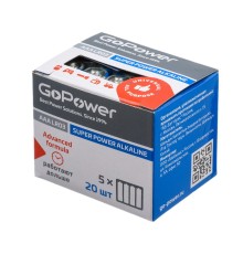 Батарейка AAA/ Батарейка GoPower LR03 AAA Shrink 4 Alkaline 1.5V (4/20/640) коробка (20 шт.)