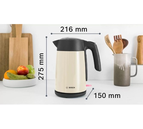 Чайник BOSCH/ Цвет: бежевый, 2400 Ватт, скрытый нагр.элемент, 1.7 л Чайник BOSCH/ Цвет: бежевый, 2400 Ватт, скрытый нагр.элемент, 1.7 л