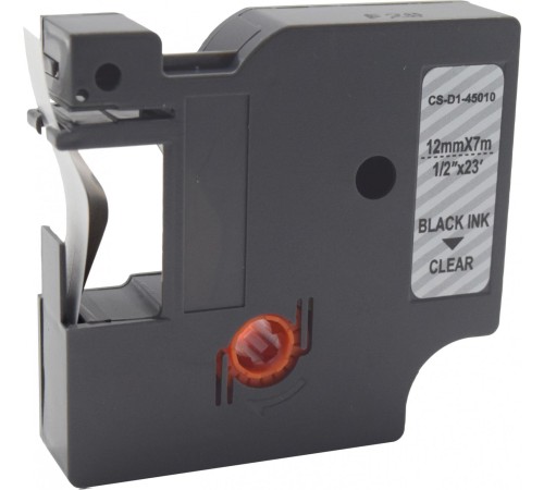 -/ Картридж ленточный Cactus CS-D1-45010 45010 черный/прозрачный для Dymo LM 160, 210D, 280, PnP, 420P, 500 TS; Rhino Pro 6000, 5200, 4200