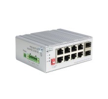 Коммутатор/ Unmanaged Industrial Switch 8x1000Base-T, 2x1000Base-X SFP, Surge 4KV, -40 to 75°C