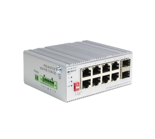 Коммутатор/ Unmanaged Industrial Switch 8x1000Base-T, 2x1000Base-X SFP, Surge 4KV, -40 to 75°C