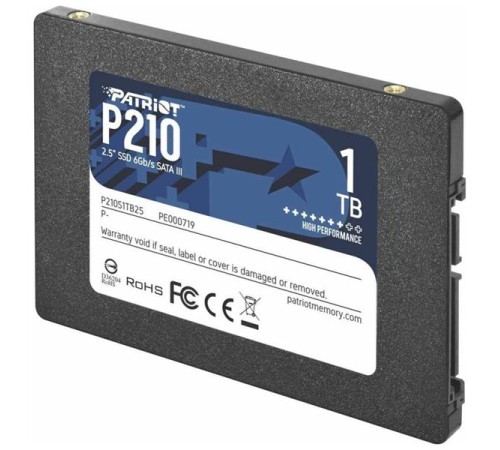 Твердотельный накопитель Patriot SSD P210 1TB SATA3 2.5" R520/W430 TBW 480TB 3D NAND Твердотельный накопитель Patriot SSD P210 1TB SATA3 2.5" R520/W430 TBW 480TB 3D NAND