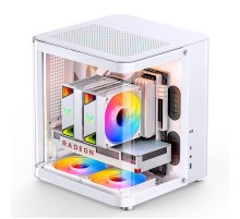 Корпус без блока питания/ Case JONSBO TK-1, Mini-Tower, TG, no fan, 1xUSB-A 3.2 + 1xUSB-C 3.2, mATX, mITX White