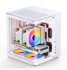 Корпус без блока питания/ Case JONSBO TK-1, Mini-Tower, TG, no fan, 1xUSB-A 3.2 + 1xUSB-C 3.2, mATX, mITX White