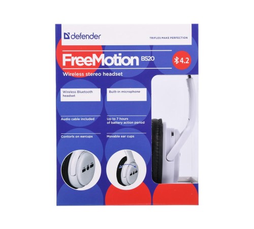 Defender Беспроводная гарнитура FreeMotion B520 серый, Bluetooth