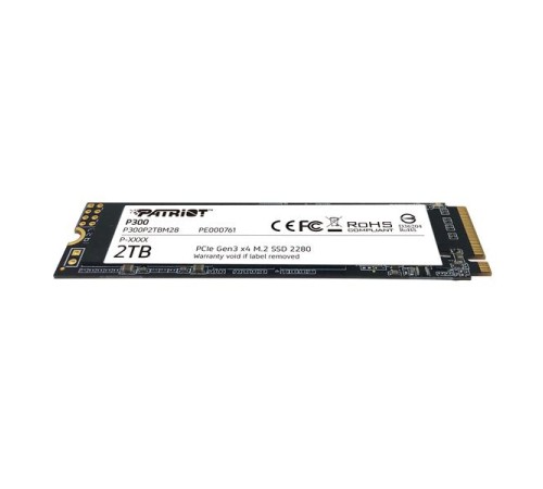 Твердотельный накопитель Patriot SSD P300 2TB M.2 2280 NVMe PCIe 3.0 x4 R2100/W1650 TBW 960TB 3D NAND