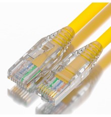 GCR Патч-корд 0.3m LSZH UTP кат.5e, желтый, коннектор ABS, 24 AWG, ethernet high speed 1 Гбит/с, RJ45, T568B, GCR-53260