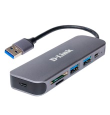 Концентратор/ DUB-1325 USB3.0 Hub, 2xUSB3.0 + USB-C, SD/microSD Card Reader