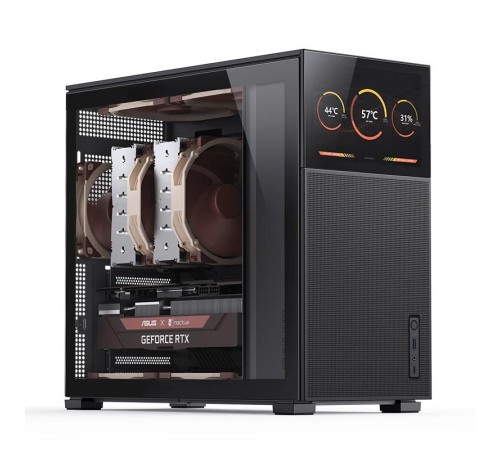 Корпус без блока питания/ Case JONSBO D41 MESH SCREEN, Midi-Tower, TG, no fan, 1xUSB-A 3.2 + 1xUSB-C 3.2, ATX, mATX Black