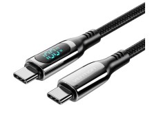Кабель Vention USB 2.0 CM/CM с LED дисплеем - 1.2м. Чёрный 5А PD100W, шт.