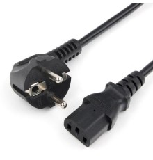 Шнур Power Cube кабель питания, разъем: Schuko(евровилка) - IEC 320 C13, длина 1.8 м., сечение 3x0.75, 10А, медь+ ПВХ, с заземлением, Россия, цвет черный