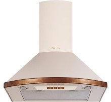Вытяжка Kuppersberg/ Настенная вытяжка, ширина 60 см, отвод/рециркуляция, 650 м3/час, электронное управление, 3 скорости, галогеновое освещение 2х20 Вт, анодированные алюминиевые жироулавливающие фильтры, угольный фильтр С6С (опция), 42 дБ, цвет бежевый,