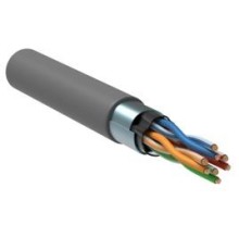 ITK Кабель связи витая пара F/UTP, кат.5E, 4 пары 24AWG solid, 305м, LSZH, серый