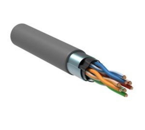 ITK Кабель связи витая пара F/UTP, кат.5E, 4 пары 24AWG solid, 305м, LSZH, серый