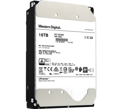 Жесткий диск/ HDD WD SAS Server 16Tb Ultrastar DC HC550 7200 12Gb/s 512MB 1 year warranty