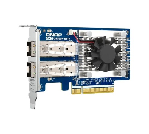 Сетевая карта/ QNAP QXG-25G2SF-E810 Dual Port 25Gbps/10Gbps SFP28 PCIe Gen4 x8