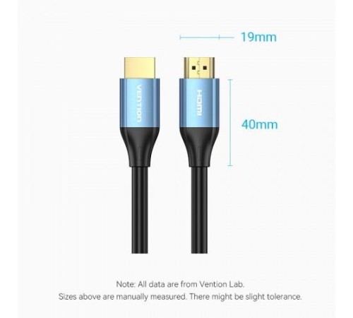 Кабель Vention HDMI High speed v2.0 with Ethernet 19M/19M - 8м Кабель Vention HDMI High speed v2.0 with Ethernet 19M/19M - 8м