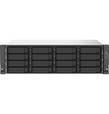 Сетевое хранилище без дисков/ SMB QNAP TS-1673AU-RP-16G NAS 16 HDD trays, 2x 2.5 GbE, rackmount, 2 PSU. 4-core AMD V1500B 2,2 GHz,,RAM 16 GB (1 x 16 GB) up to 32 GB (2 x 16 GB). W/o rail kit RAIL-B02