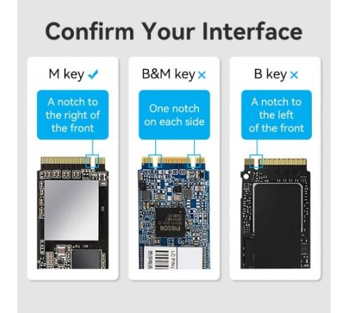 Корпус для SSD Vention USB 3.1 Gen 2-C M.2 NVMe Серый