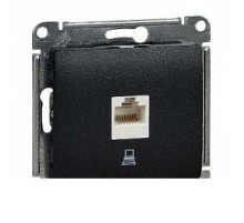 GLOSSA РОЗЕТКА компьютерная RJ45 кат.5E, АНТРАЦИТ
