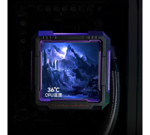 Водяное охлаждение для процессора/ Water Cooling System Thermalright Frozen Warframe Pro 360 Black Argb (360mm, Black, ARGB/ Fans: 3x120mm, 70.84CFM, 29.8dBA, 2000RPM/ Pump height 60mm, 23dBA, 3000RPM, Rad thickness 27mm/ S: 1200, 1700, 1851, 2011, 2066,