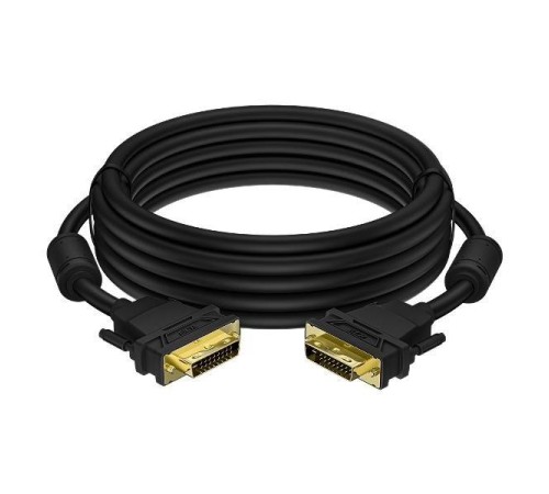 GCR Кабель PROF 5.0m DVI-D, черный, GOLD, ферритовые кольца, OD 8.5mm, 28 AWG, DVI/DVI, 25M/25M, двойной экран GCR Кабель PROF 5.0m DVI-D, черный, GOLD, ферритовые кольца, OD 8.5mm, 28 AWG, DVI/DVI, 25M/25M, двойной экран