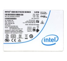Твердотельный накопитель/ Intel SSD DC P4510 Series, 1.0TB, U.2(2.5" 15mm), NVMe, PCIe 3.1 x4, TLC, R/W 2850/1100MB/s, IOPs 465 000/70 000, TBW 1920, DWPD 1 (12 мес.)