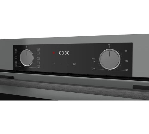 Встраиваемый духовой шкаф/ 60 см, 80 л, High-Tech, А, 10 режимов, телескопические направляющие на 1 уровне, эмаль легкой очистки, графит