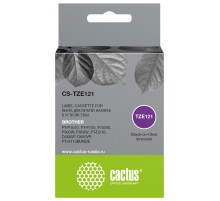 -/ Картридж ленточный Cactus CS-TZE121 TZe-121 черный для Brother PT-P1010, PT-P700, P750W, P900W, P950