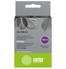 -/ Картридж ленточный Cactus CS-TZE121 TZe-121 черный для Brother PT-P1010, PT-P700, P750W, P900W, P950