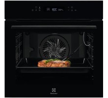 Встраиваемые электрические духовки ELECTROLUX/ Встраиваемый духовой шкаф с конвекцией, объем 72 л, 11 режимов, 9 автопрограмм, очистка пиролитическая, 4 стекла в дверце, направляющие проволочные + телескопические (1 уровень), термощуп, сенсорное управлени