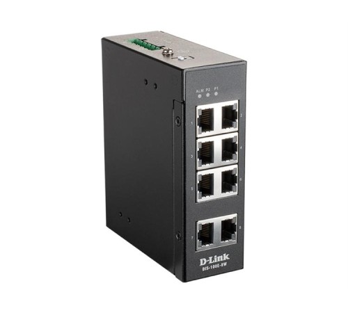 Коммутатор D-Link DIS-100E-8W/A1A, L2 Unmanaged Industrial Switch with 8 10/100Base-TX ports.1K Mac address, 802.3x Flow Control, Stand-alone, Auto MDI/MDI-X for each port, D-link Green technology, Metal case,
