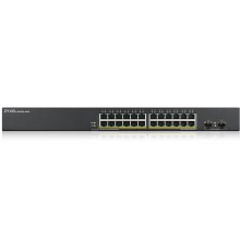 Коммутатор/ ZYXEL GS1900-24HPv2, Smart L2 PoE + switch rack 19 ", 24xGE PoE +, 2xSFP, PoE budget 170 W