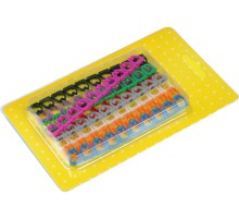 Клипсы Набор цветных маркировочных кабельных клипс с цифрами, для кабелей диаметром до 6.5 мм