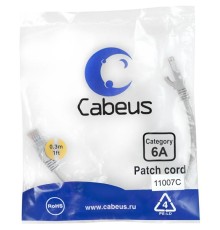 Патч-корд S/FTP, категория 6а (10G), 2xRJ45/8p8c, серый, LSZH, 0.3м Cabeus PC-SSTP-RJ45-Cat.6a-0.3m-LSZH Патч-корд S/FTP, категория 6а (10G), 2xRJ45/8p8c, экранированный, серый, LSZH, 0.3м