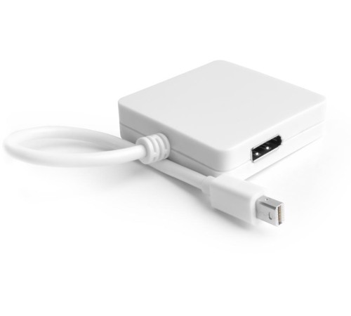 Greenconnect Адаптер-переходник Apple mini DisplayPort 20M > DisplayPort 20F/HDMI 19F/DVI 25+4F, белый, 33-050583 Greenconnect Адаптер-переходник Apple mini DisplayPort 20M > DisplayPort 20F/HDMI 19F/DVI 25+4F, белый, 33-050583
