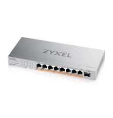 Коммутатор Мультигигабитный PoE++ коммутатор Zyxel XMG-108HP, 8xRJ-45: 1/2.5G PoE++, 1xSFP+, настольный, бесшумный, бюджет PoE 100 Вт