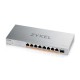 Коммутатор Мультигигабитный PoE++ коммутатор Zyxel XMG-108HP, 8xRJ-45: 1/2.5G PoE++, 1xSFP+, настольный, бесшумный, бюджет PoE 100 Вт